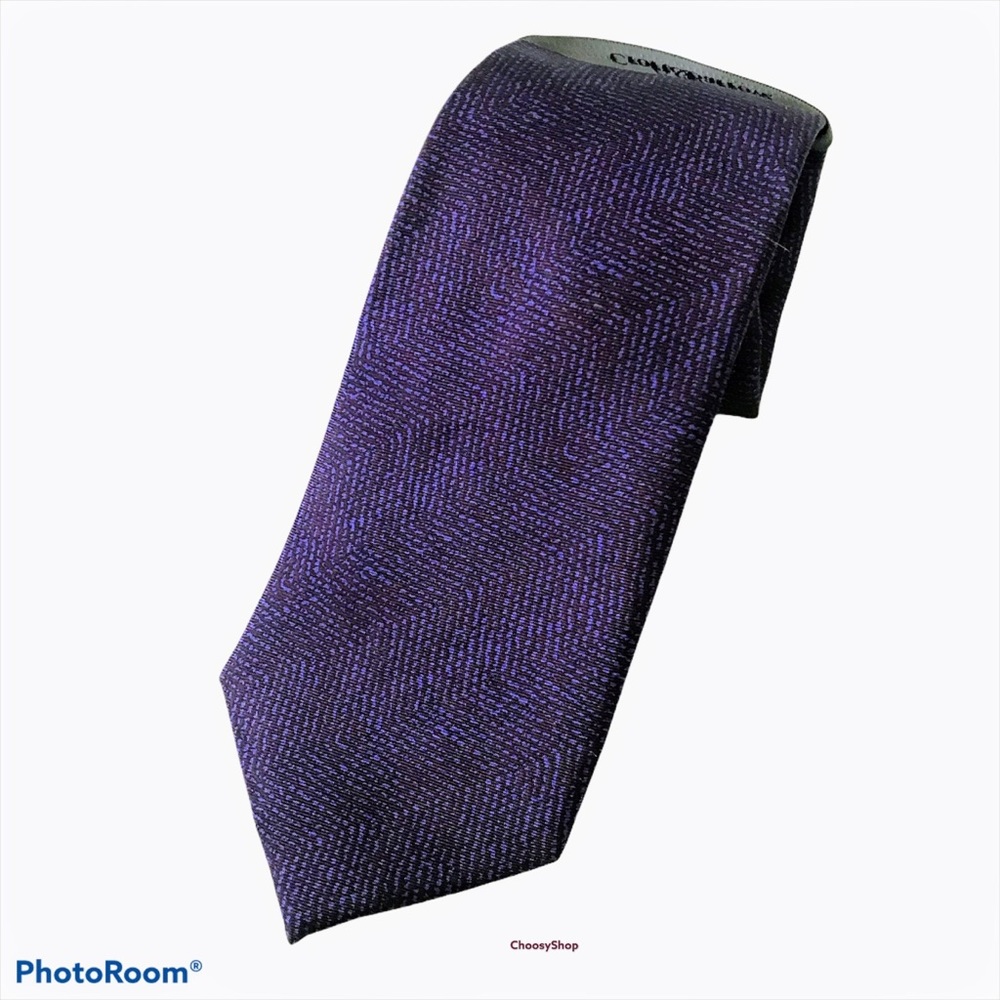 NWT Silk Tie Purple Herringbone Croft & Barrow